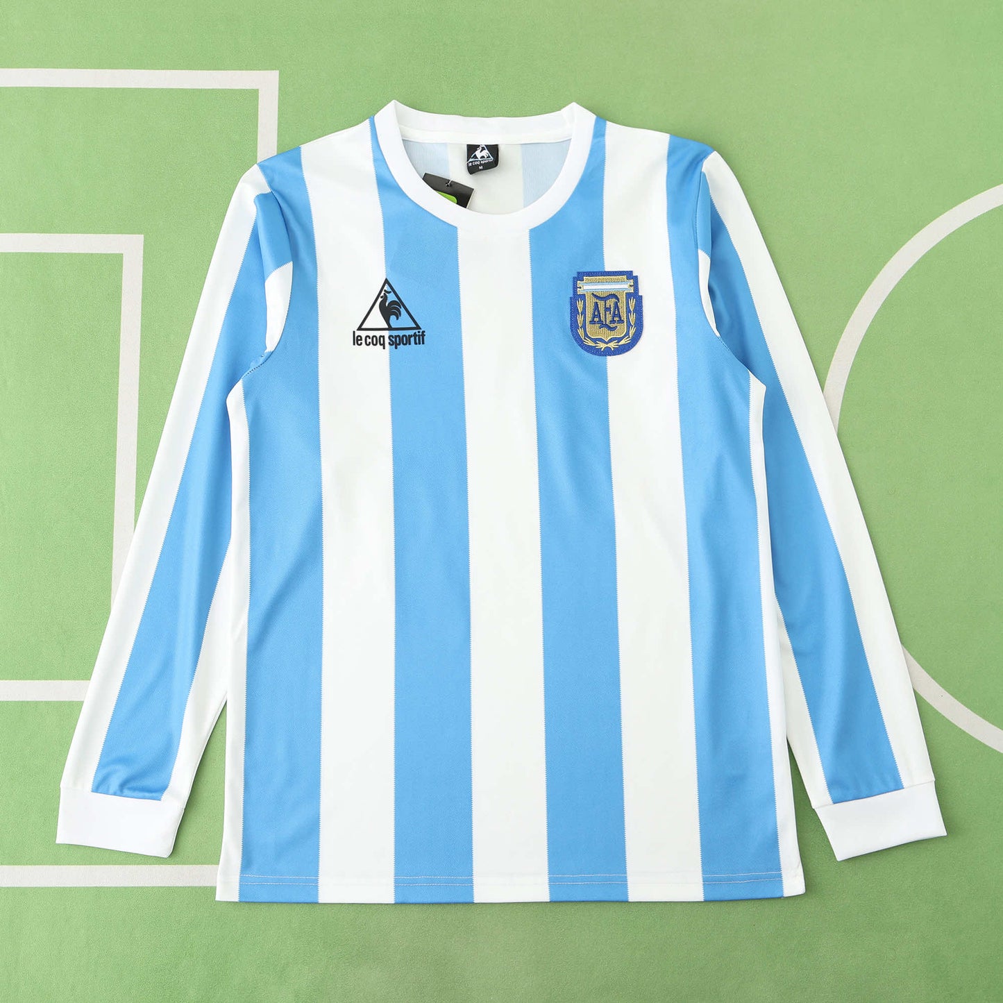 RETRO 86 Argentina Home Long sleeved Fan- BB BLUE & WHITE