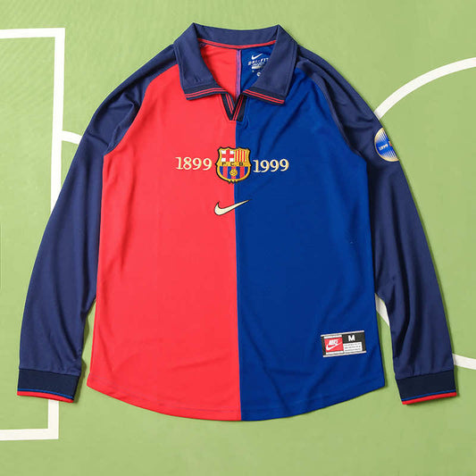 RETRO Barcelona Centennial commemorative Long sleeve- RED & BLUE