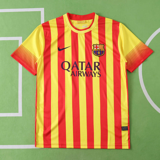 RETRO 13/14 season FC Barcelona  Barça away retro Fan version- YELLOW & RED