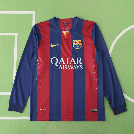 RETRO 14/15 season FC Barcelona  Barça home Long sleeved retro Fan version- BLUE & RED