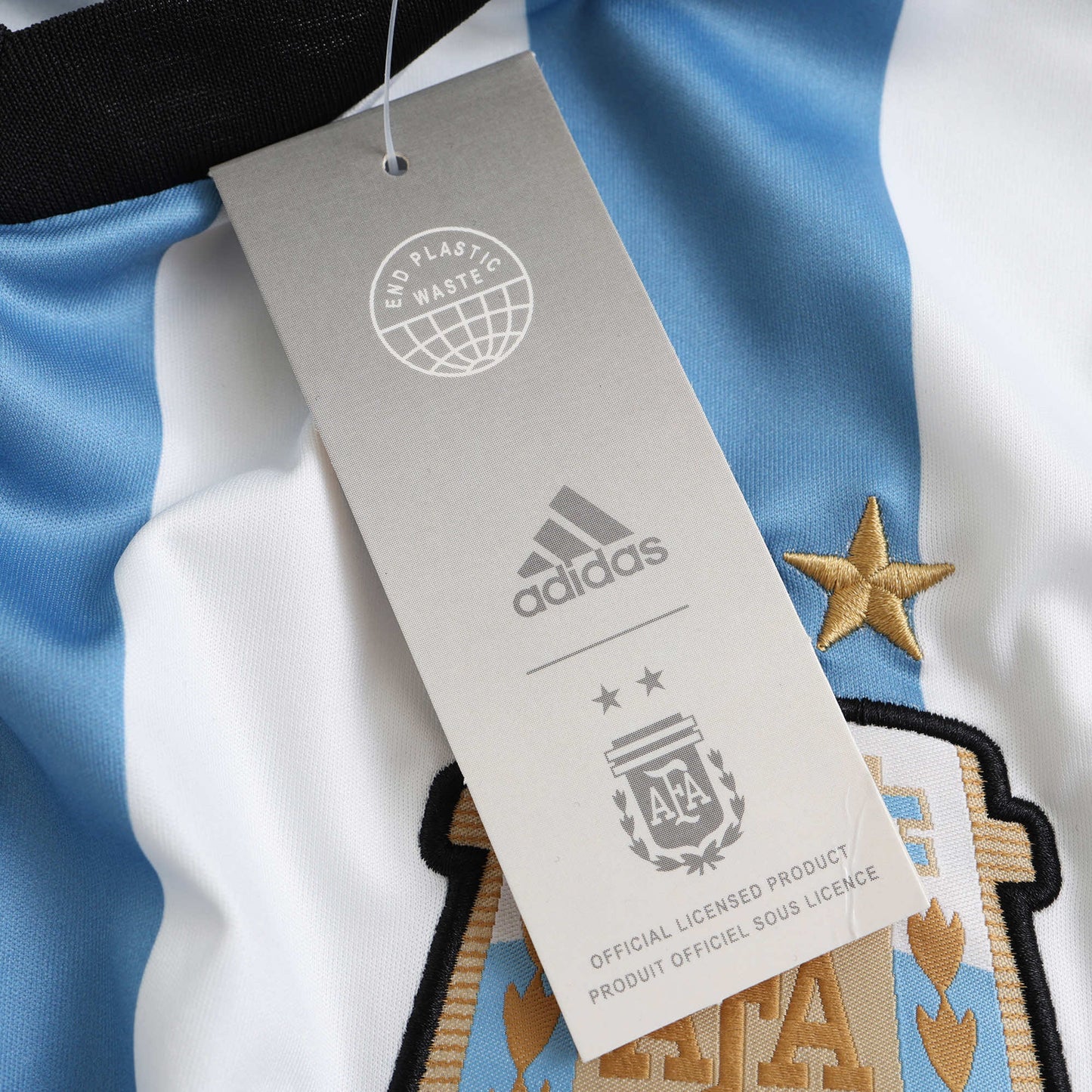 RETRO 2014 Argentina Home Fan TEE- BB BLUE & WHITE