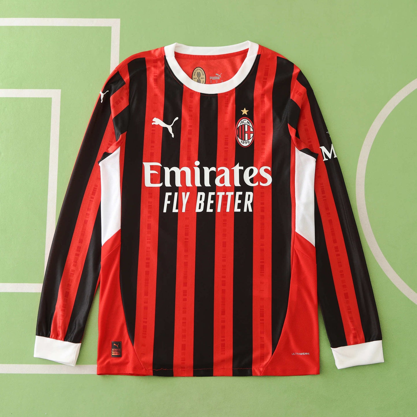 24/25 season A.C. Milan Home Long Sleeved Player Version- RED & BLACK