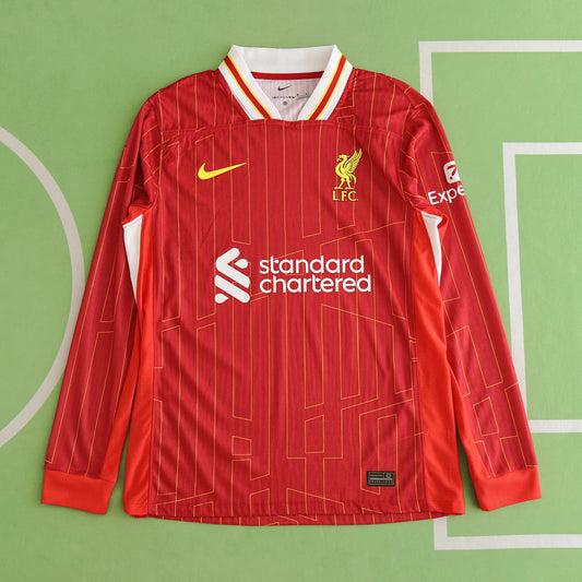 24/25  Liverpool home Long sleeved Player- RED