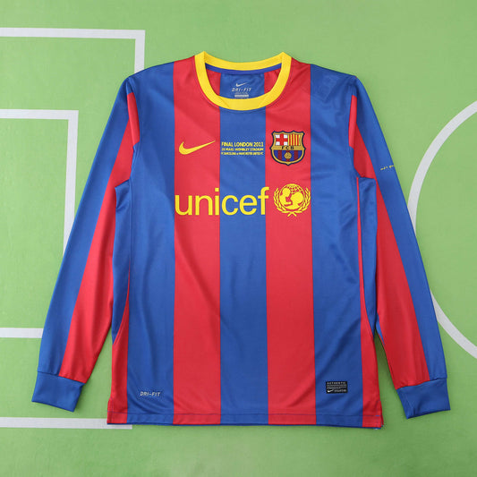 RETRO 10/11 season FC Barcelona  Barça home Long sleeved retro Fan version- BLUE & RED