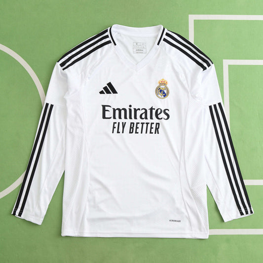 24/25 Real Madrid home Long sleeve Fan- WHITE