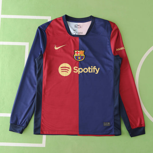 24/25 season FC Barcelona  Barça home Long sleeved Fan version- RED & BLUE