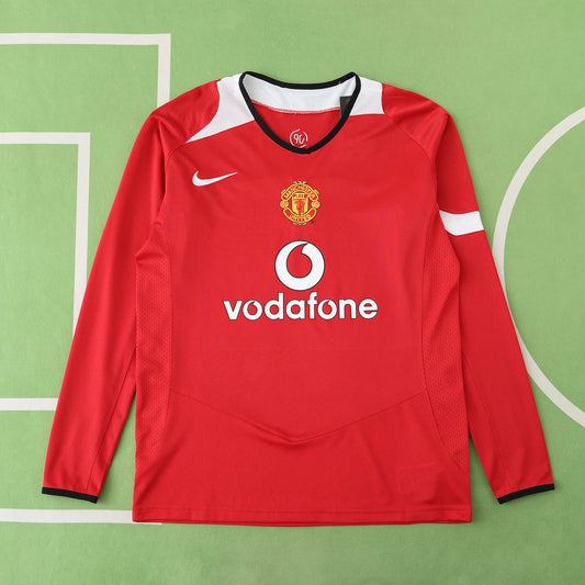 RETRO 04/05 season Manchester United F.C. home Long sleeved Fan version- RED