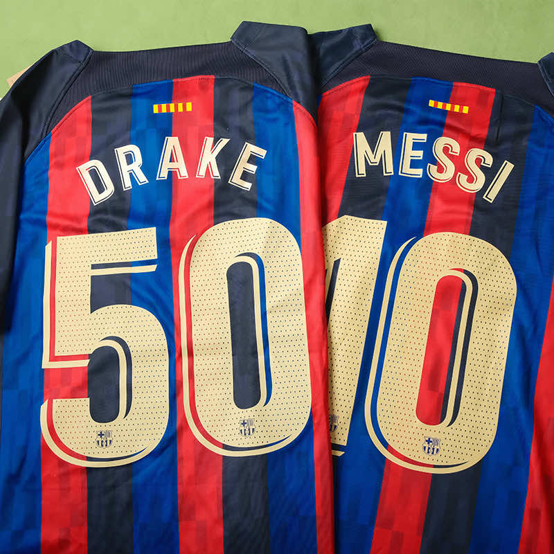 RETRO 22/23 season Barcelona OVO DRAKE collaboration Fan version- BLUE & RED