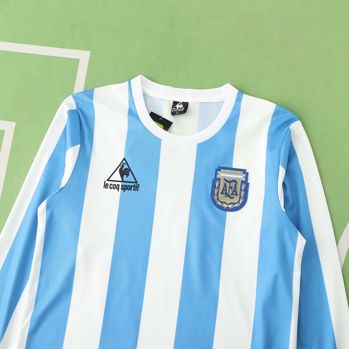 RETRO 86 Argentina Home Long sleeved Fan- BB BLUE & WHITE