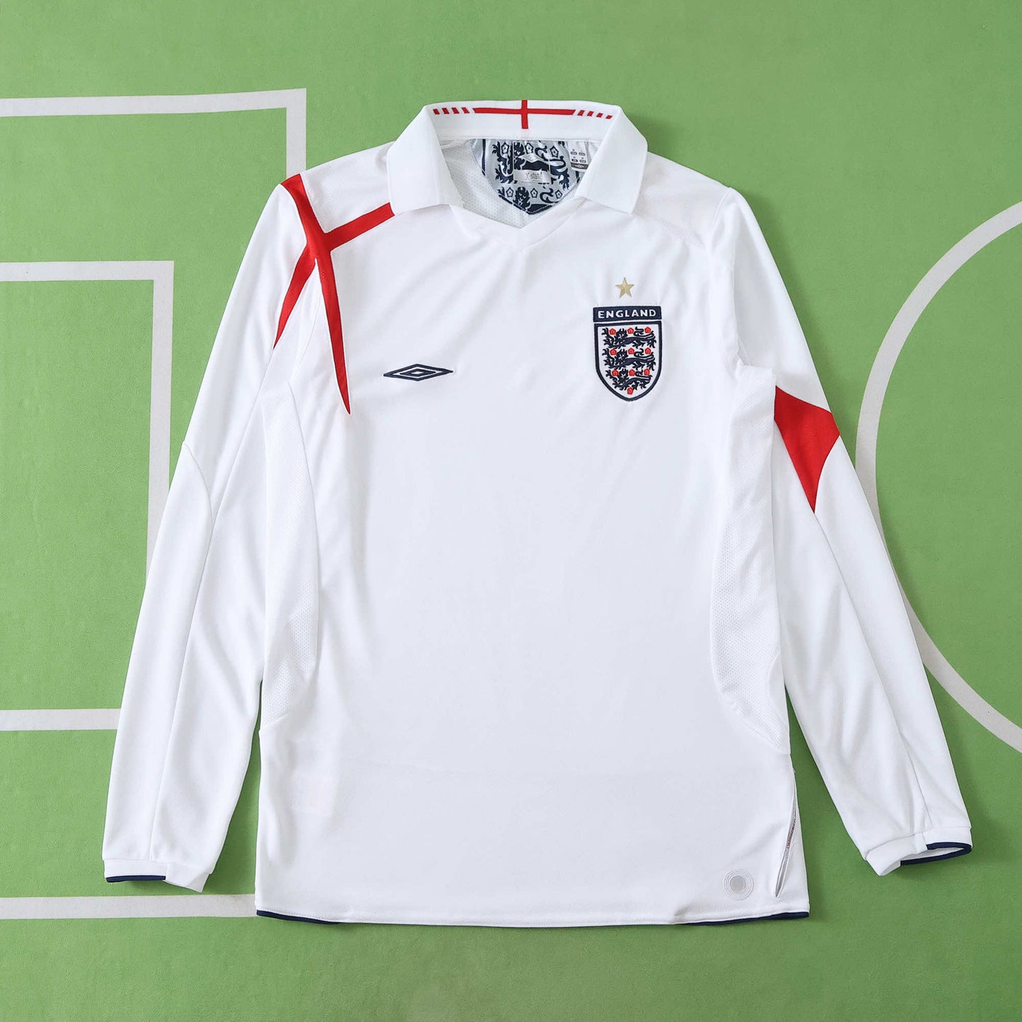 RETRO 2006 UEFA England Home Fan Long Sleeved - WHITE