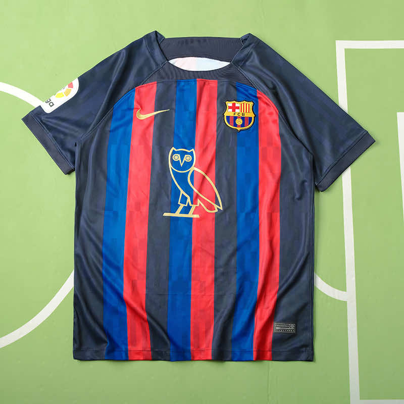 RETRO 22/23 season Barcelona OVO DRAKE collaboration Fan version- BLUE & RED