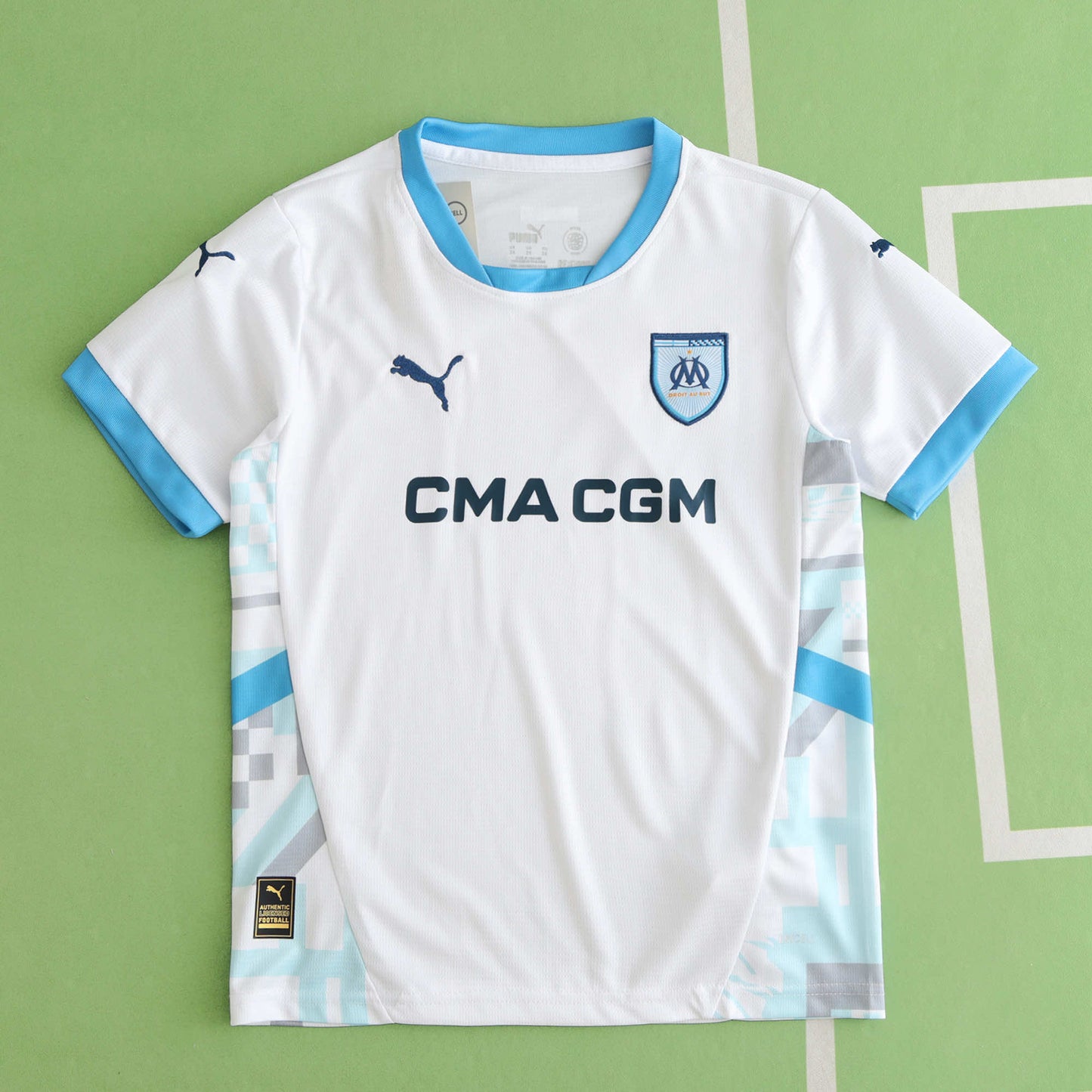 24/25 season Marseille home Kids kit- WHITE & BB BLUE