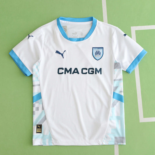 24/25 season Marseille home Kids kit- WHITE & BB BLUE
