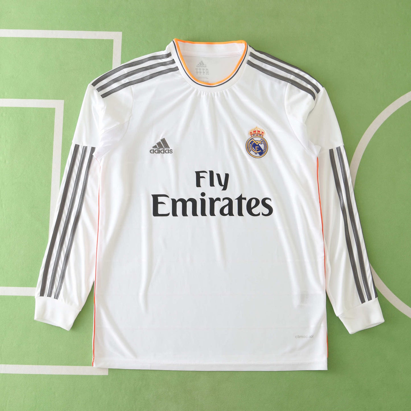 RETRO 13/14 Real Madrid CF Home Long sleeved Fan- WHITE