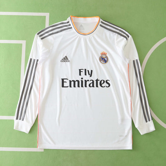 RETRO 13/14 Real Madrid CF Home Long sleeved Fan- WHITE