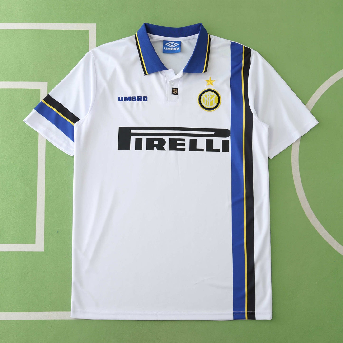 RETRO 97/98 Inter Milan Fan Away TEE -WHITE & BLACK & BLUE