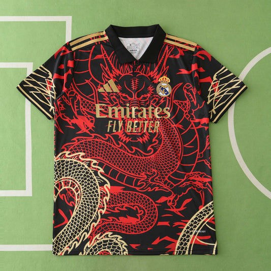 24/25 season Real Madrid CF Concept Dragon Fan- BLACK & RED & GOLD