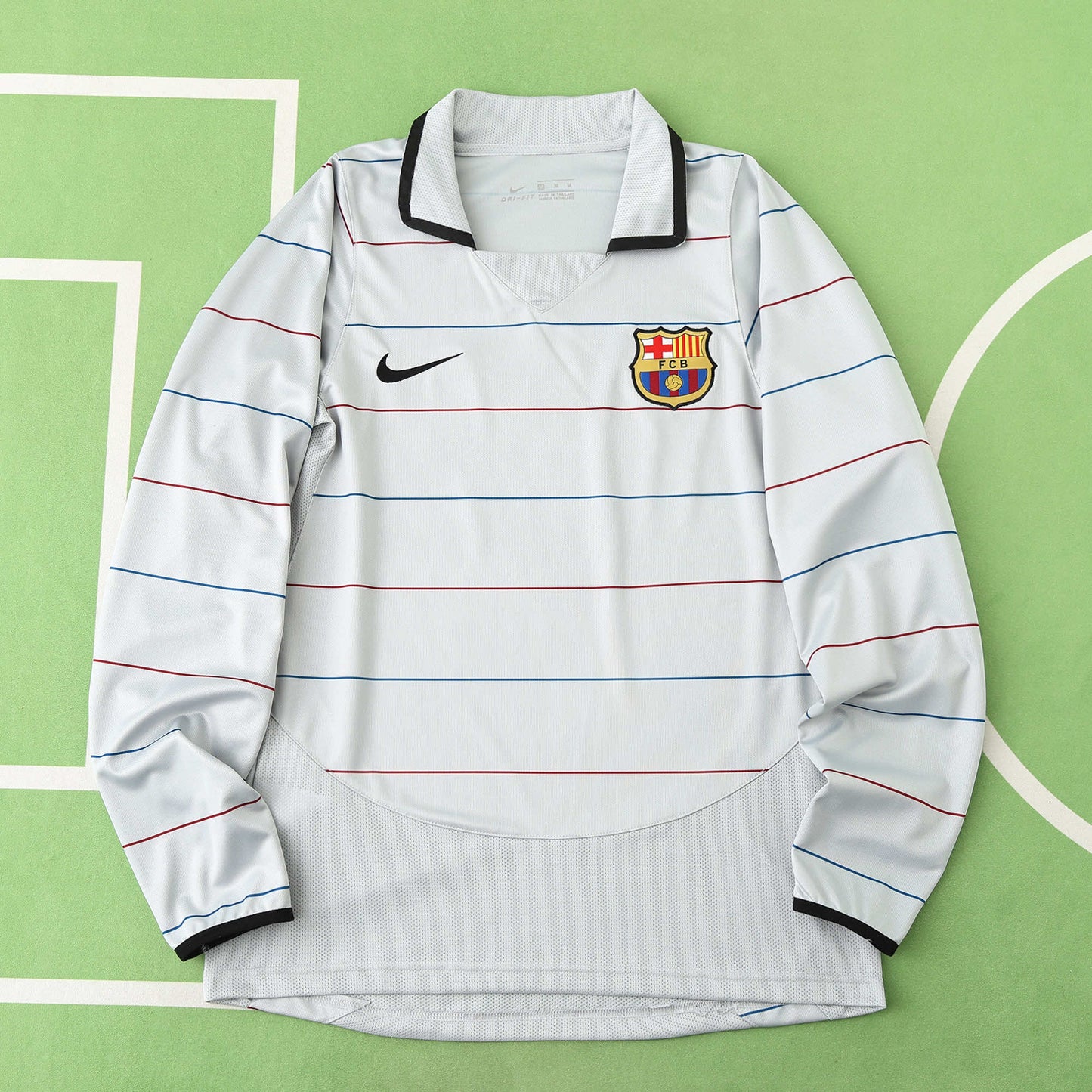RETRO 03/04 season FC Barcelona  Barça away Long sleeved retro Fan version- WHITE