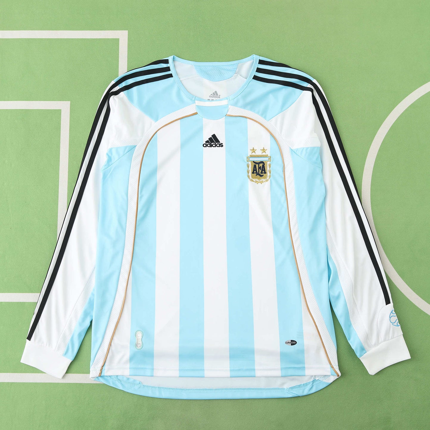 RETRO 2006 Argentina Home Long Sleeved Fan- BB BLUE & WHITE