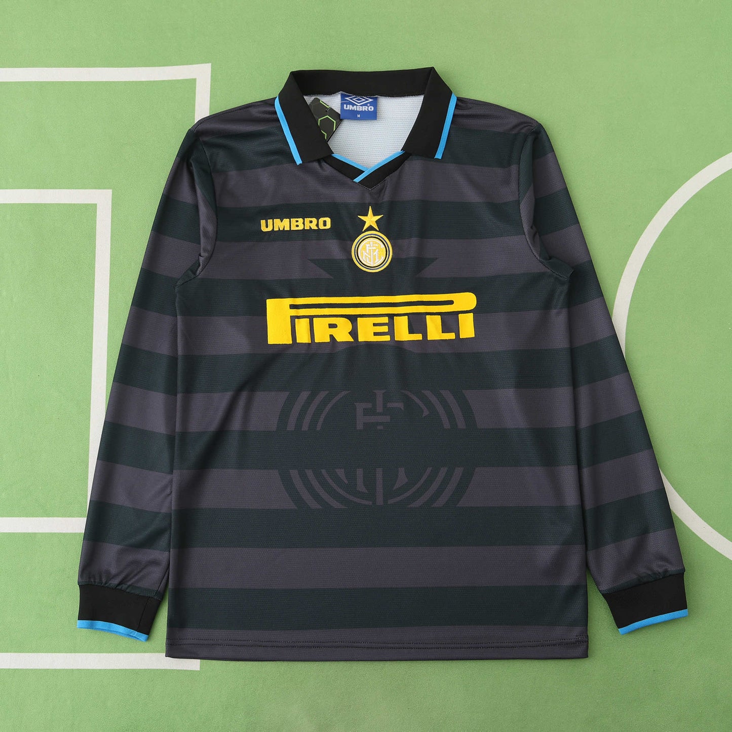 RETRO 97/98 Inter Milan Fan Long Sleeved-BLACK & YELLOW