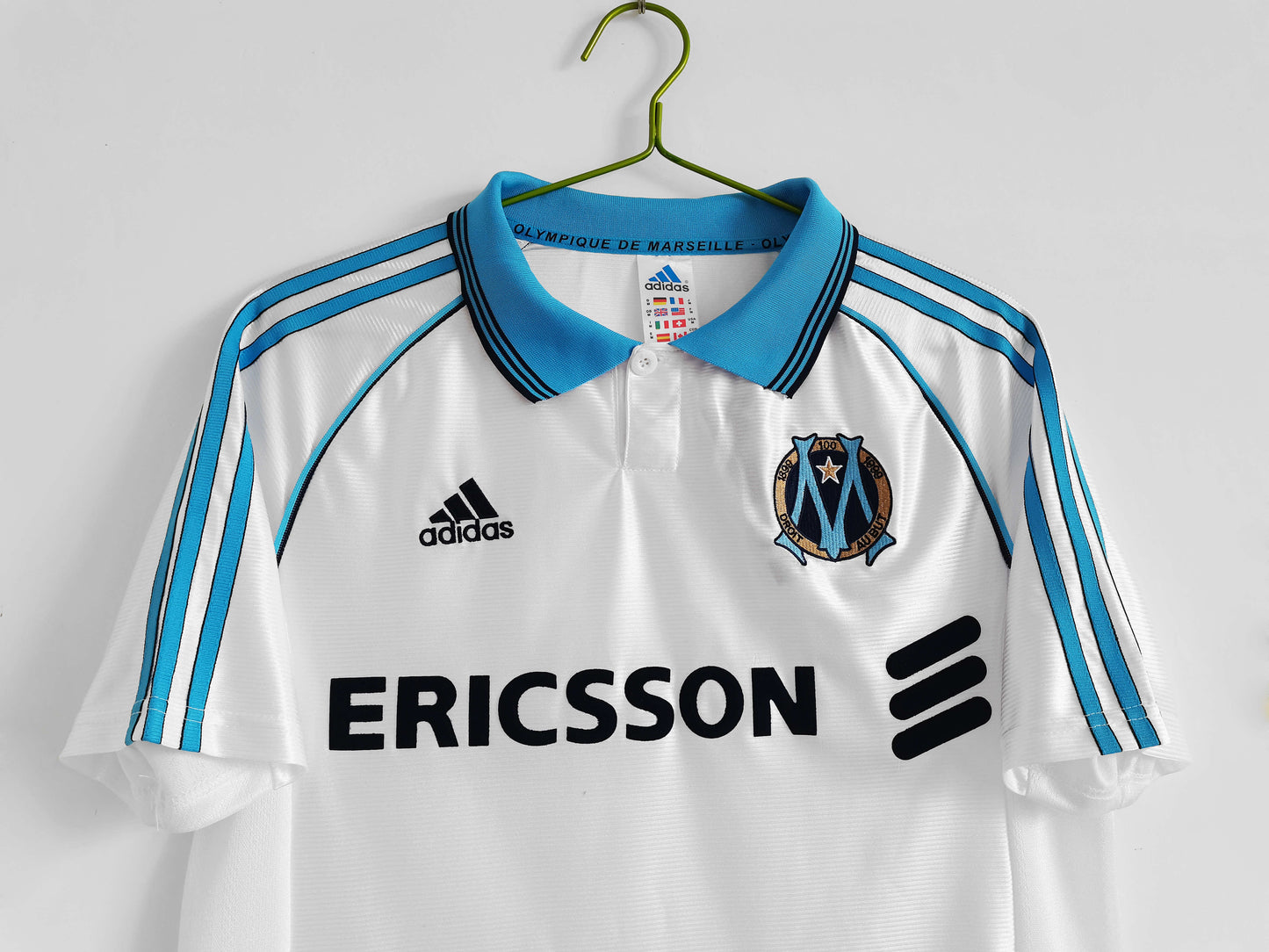 RETRO 98/99 season Marseille home retro Fan version- BB BLUE & WHITE