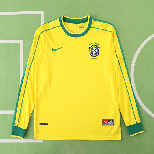 Retro 1998 Brazil Home Long sleeved