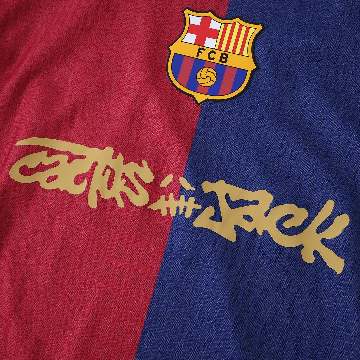 24/25 TRAVIS SCOTT FC Barcelona HOME Player TEE- BLUE & RED