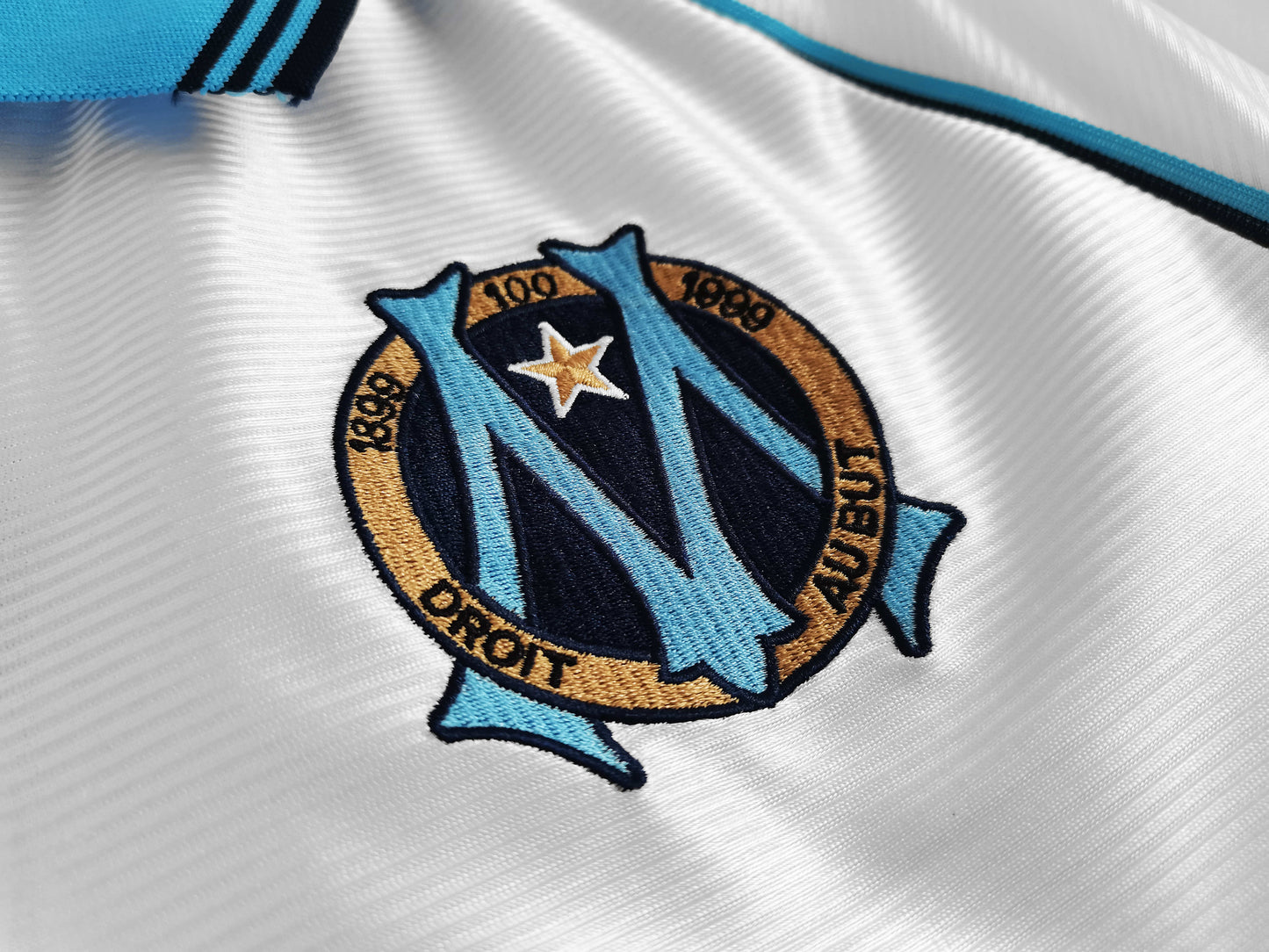 RETRO 98/99 season Marseille home retro Fan version- BB BLUE & WHITE
