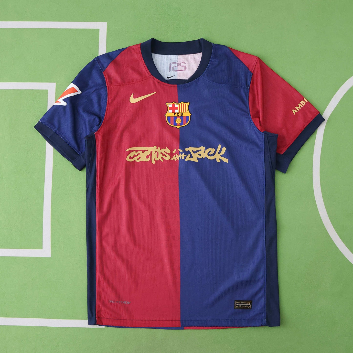 24/25 TRAVIS SCOTT FC Barcelona HOME Player TEE- BLUE & RED