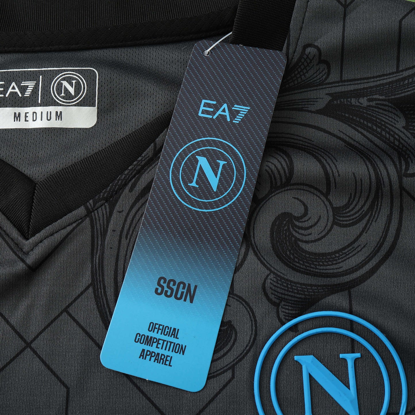 24/25 S.S.C. Napoli Fan Away TEE -BLACK