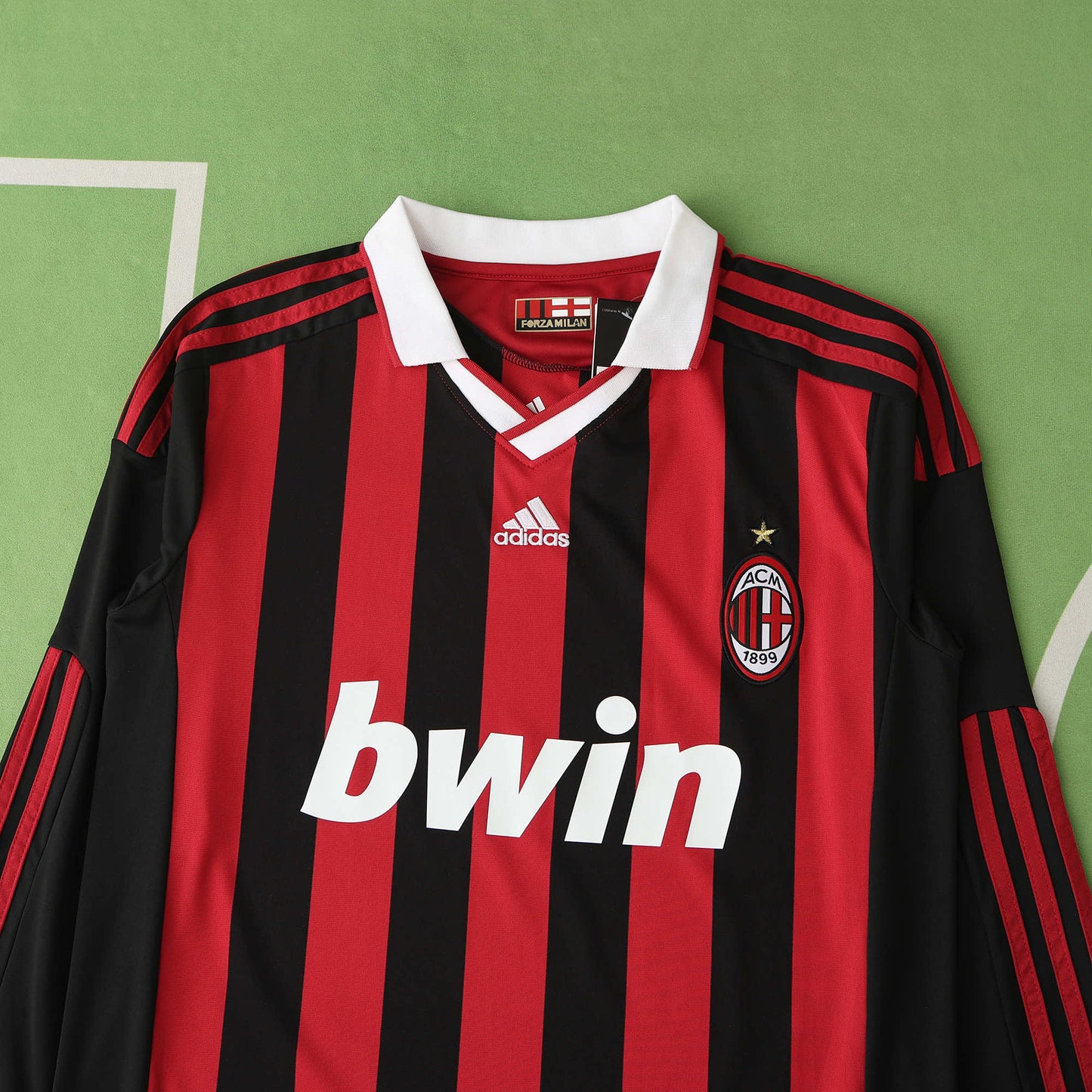RETRO 0910 season A.C. Milan home Long sleeve retro Fan version- BLACK & RED